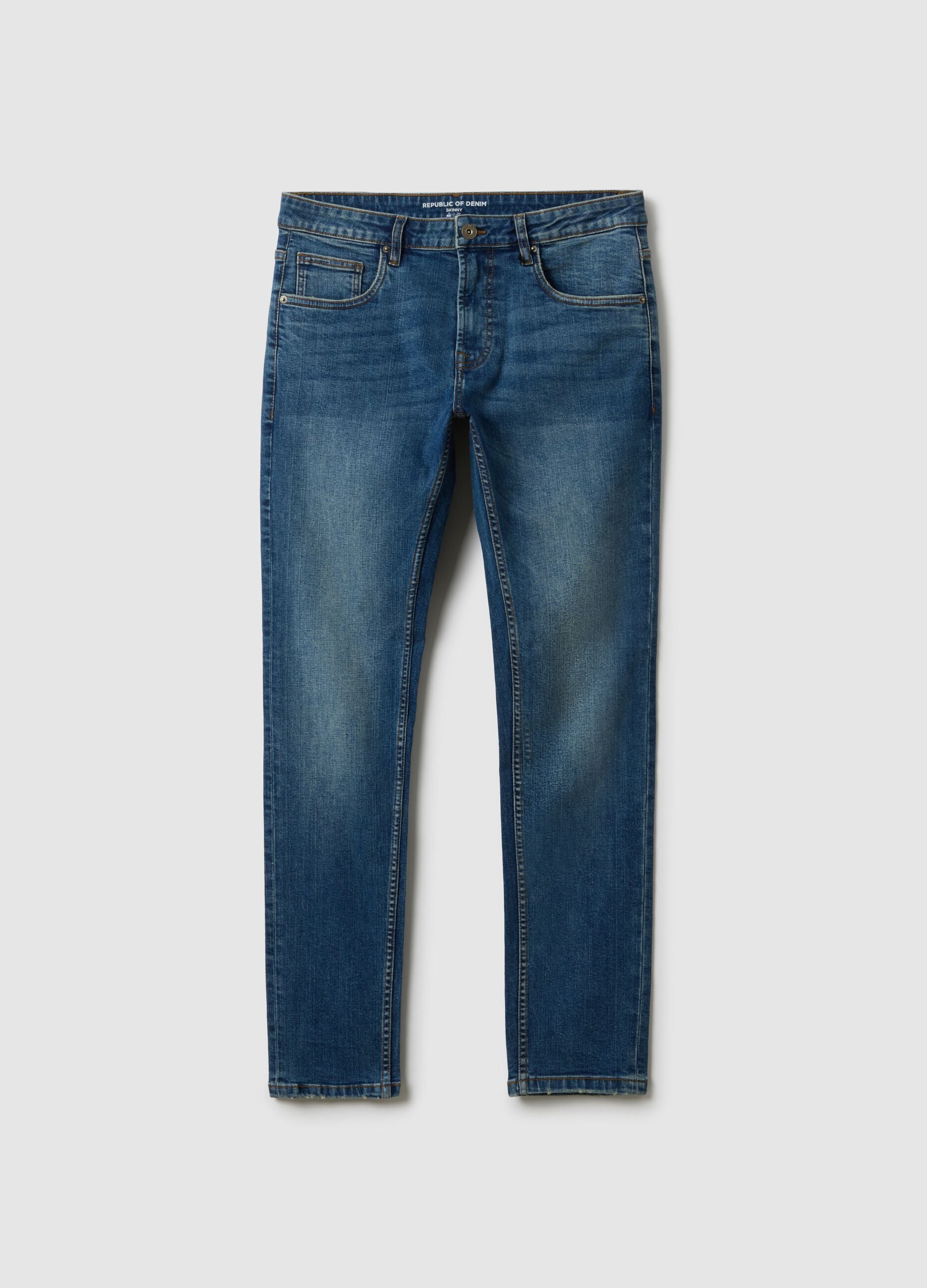 Skinny fit blue stretch cotton jeans