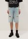 Blue denim skater fit pure cotton shorts with rips_1
