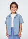 Children's short-sleeve denim shirt_0