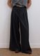 Grey wide-leg formal trousers in stretch viscose with belt_1