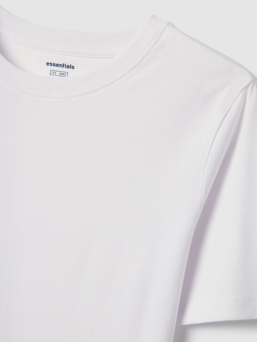 White pure cotton regular fit T-shirt_5