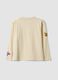 Beige pure cotton crew-neck college-print T-shirt for boys_1