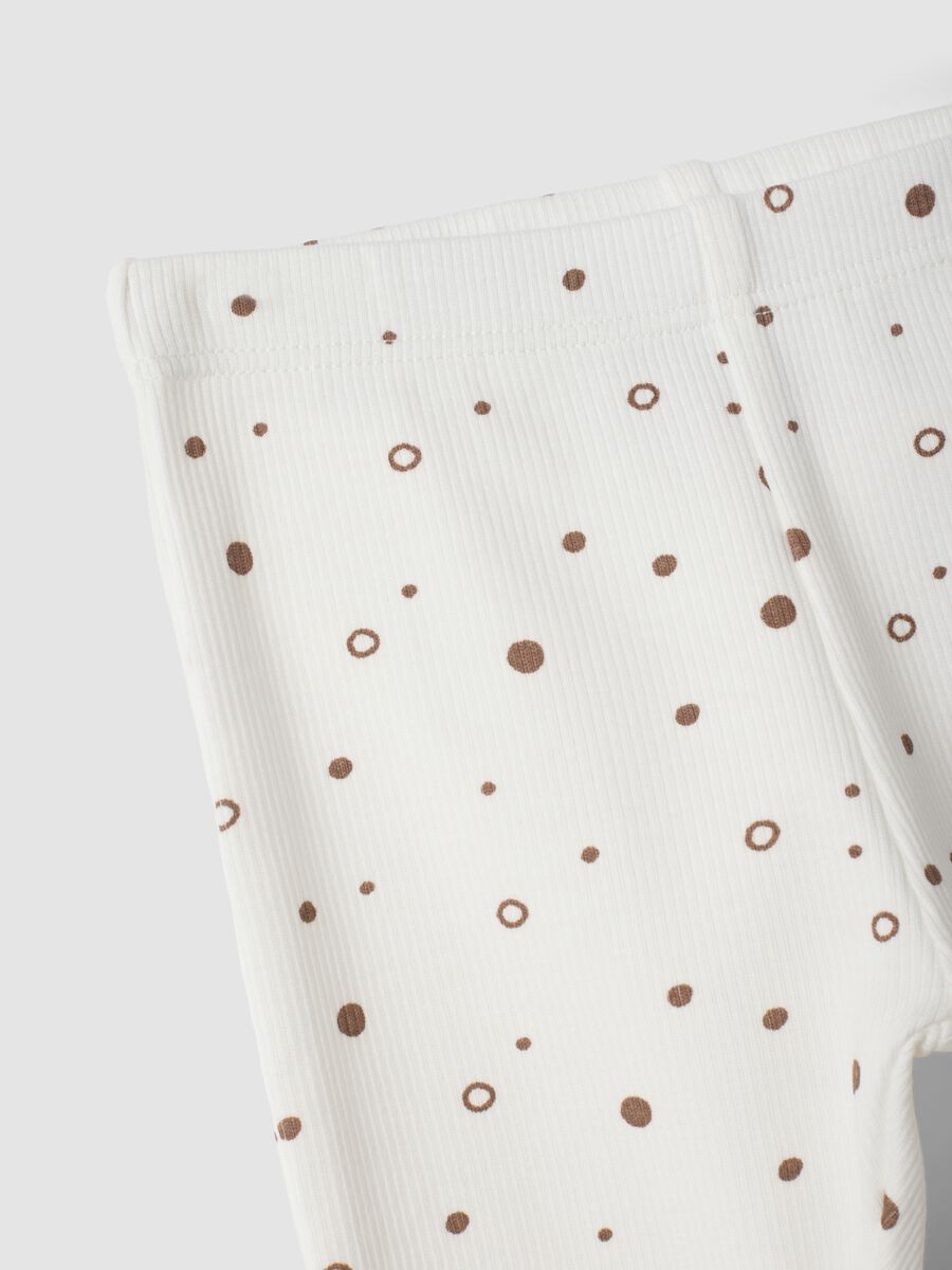 Completo beige in puro cotone organico con felpa e leggings_2
