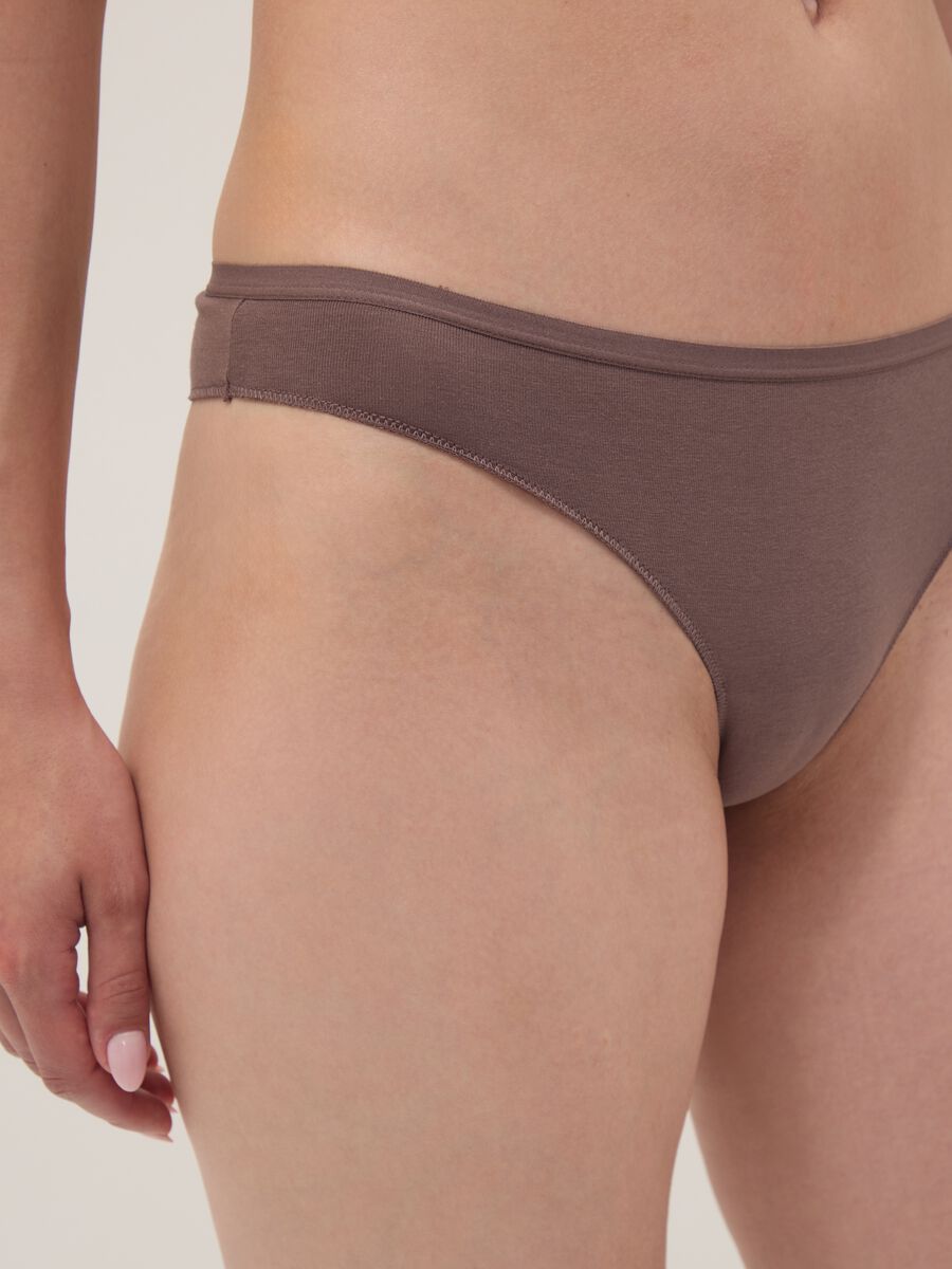 Multipack of five multicolour Brazilian briefs in stretch cotton_3