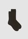Brown stretch viscose blend knee-high socks_0