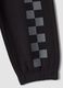 Black pure cotton jogger trousers with check print_3