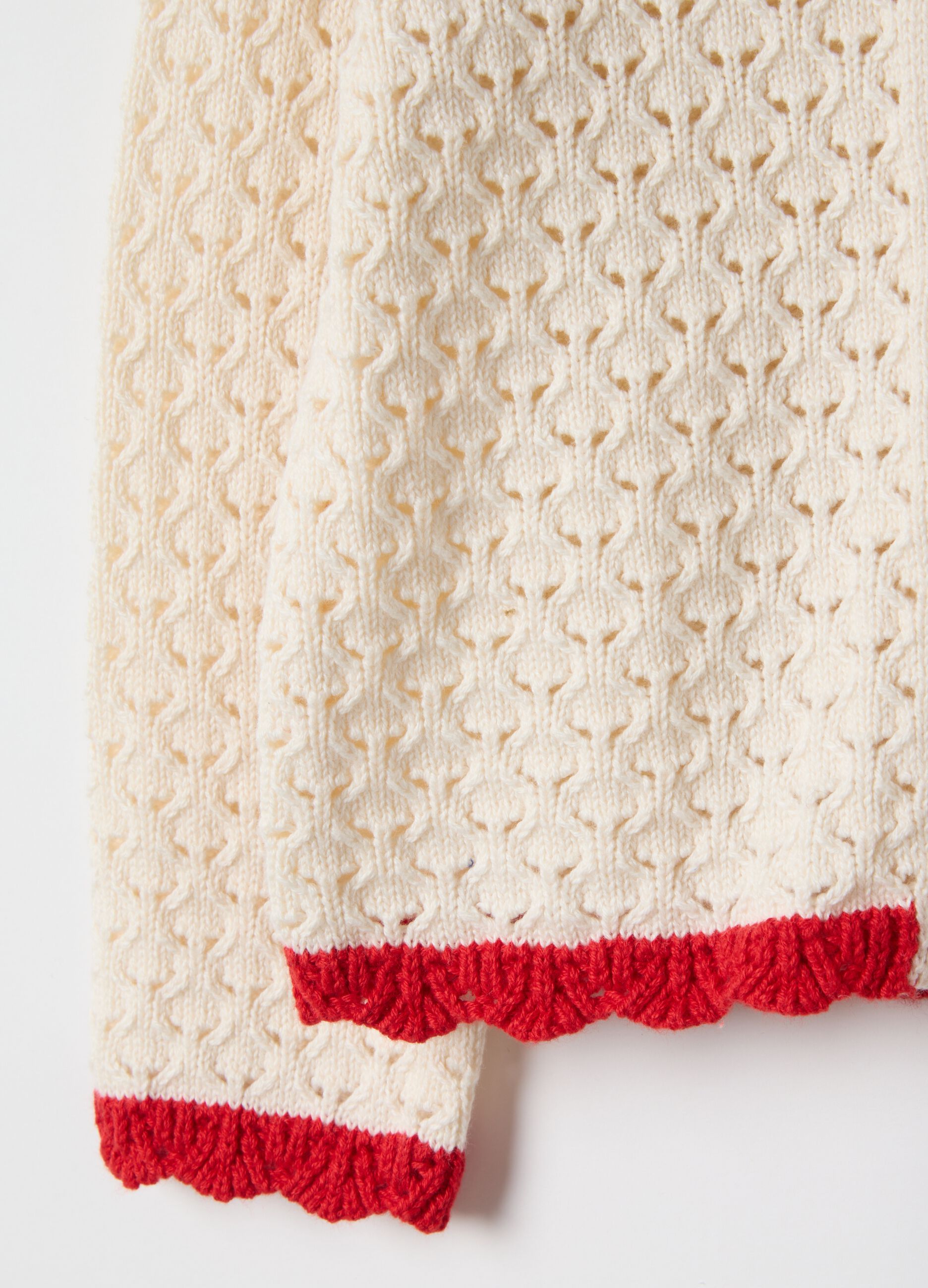 Beige pure cotton regular fit cardigan for girls
