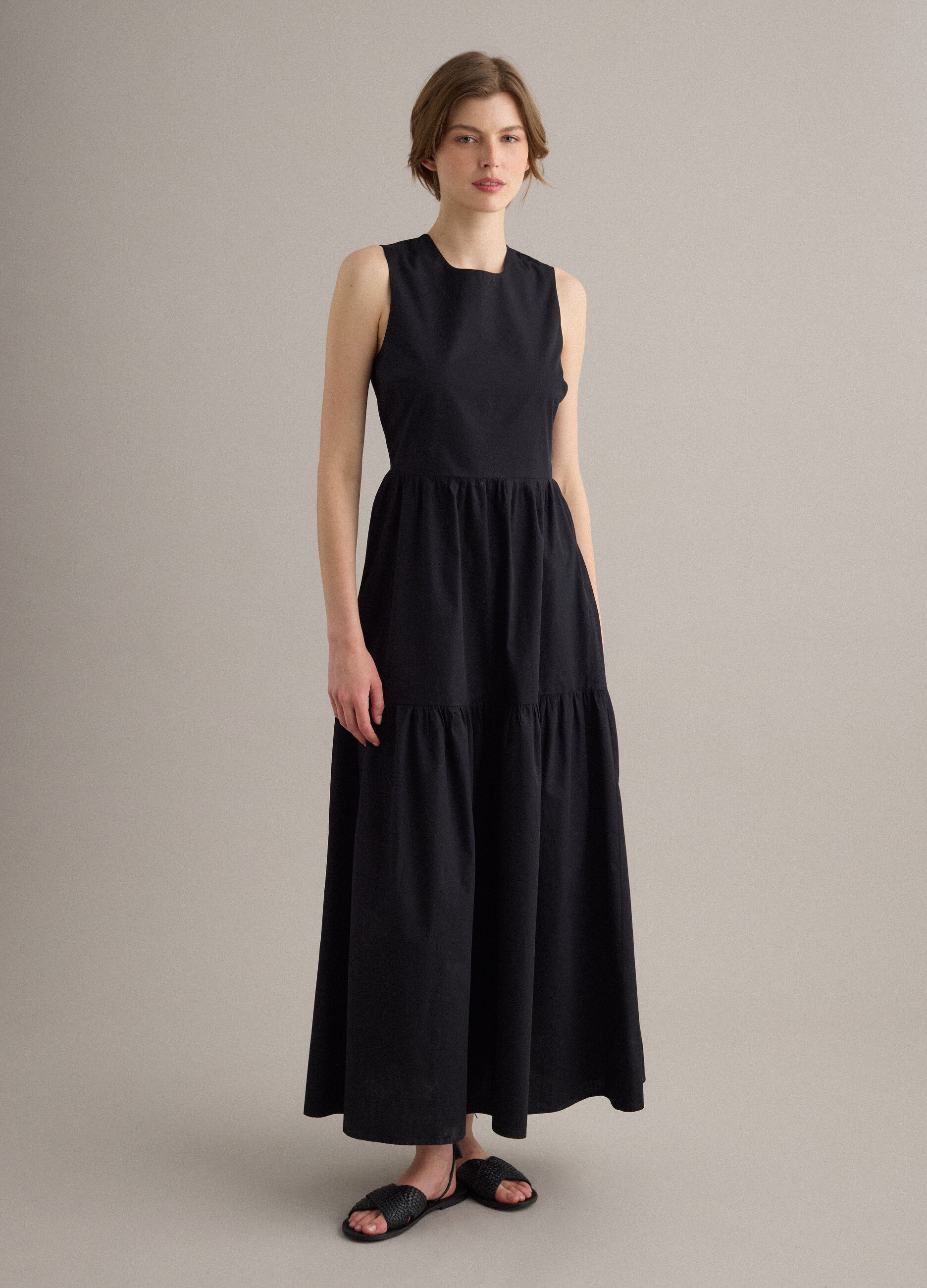 Black pure cotton maxi dress