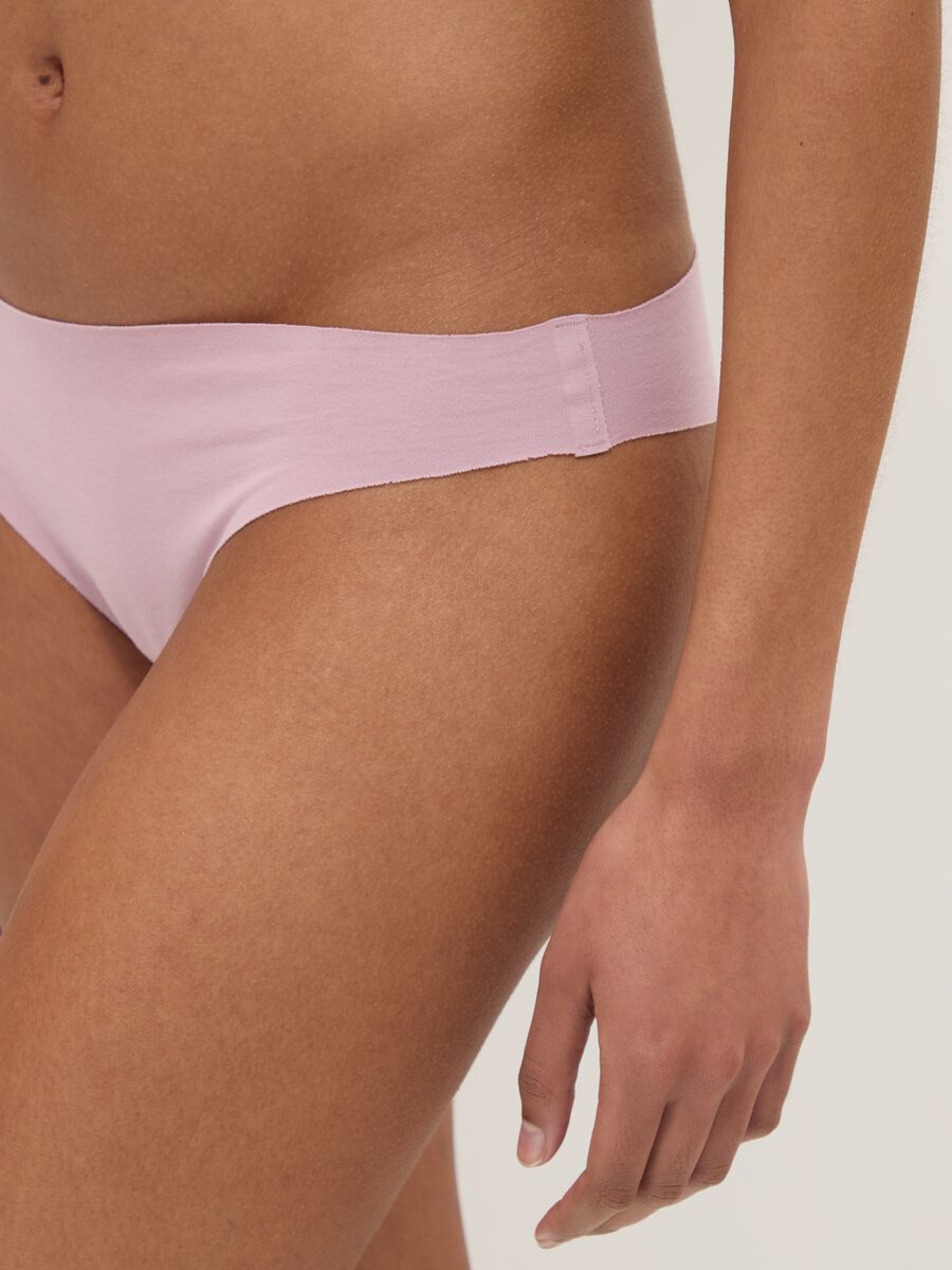 Regular Fit Pink Stretch Cotton Bikini Briefs_3