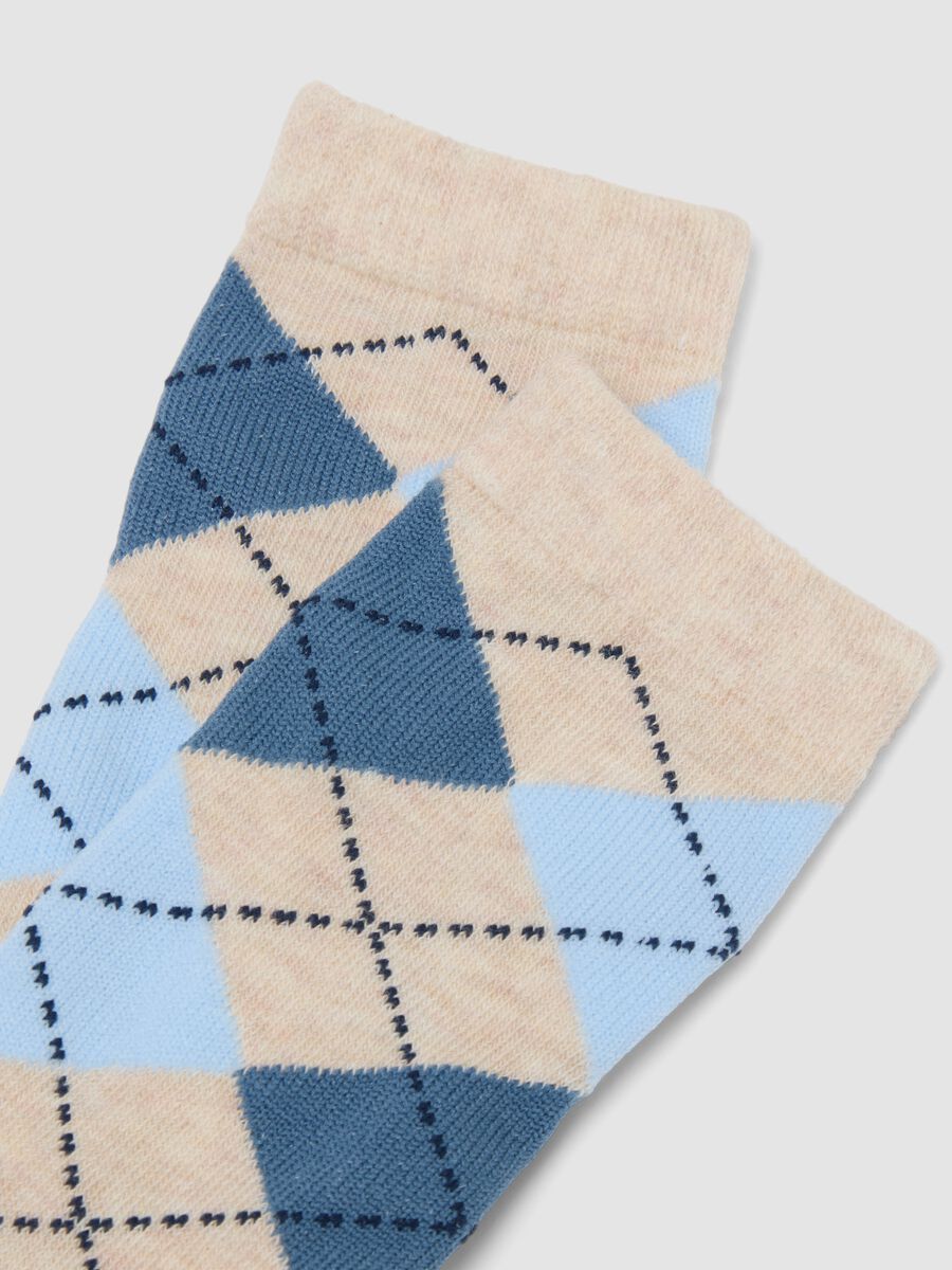 3-pack of beige long socks in stretchy organic cotton_1