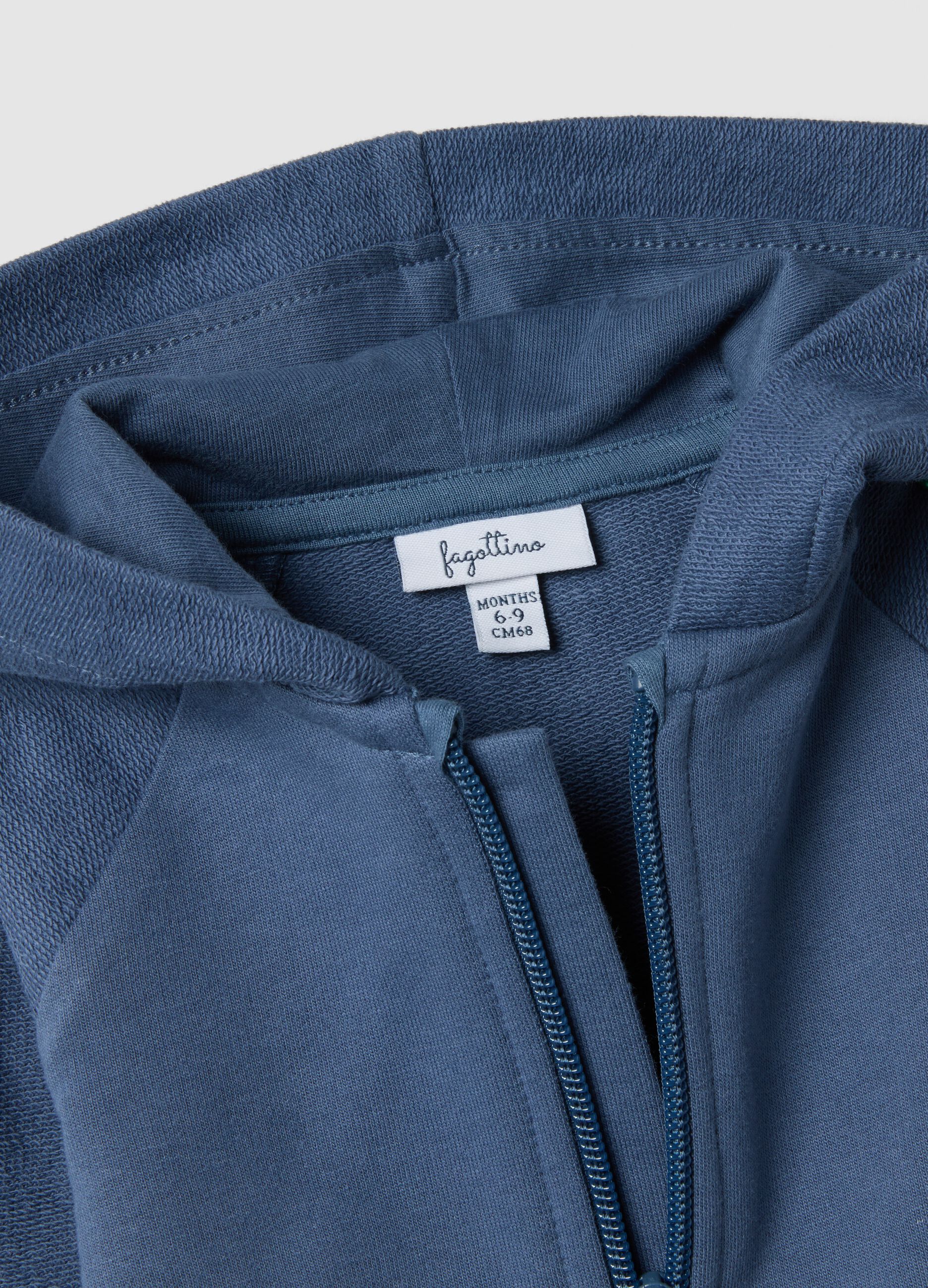 Blue pure cotton sweatshirt and trouser set for babies