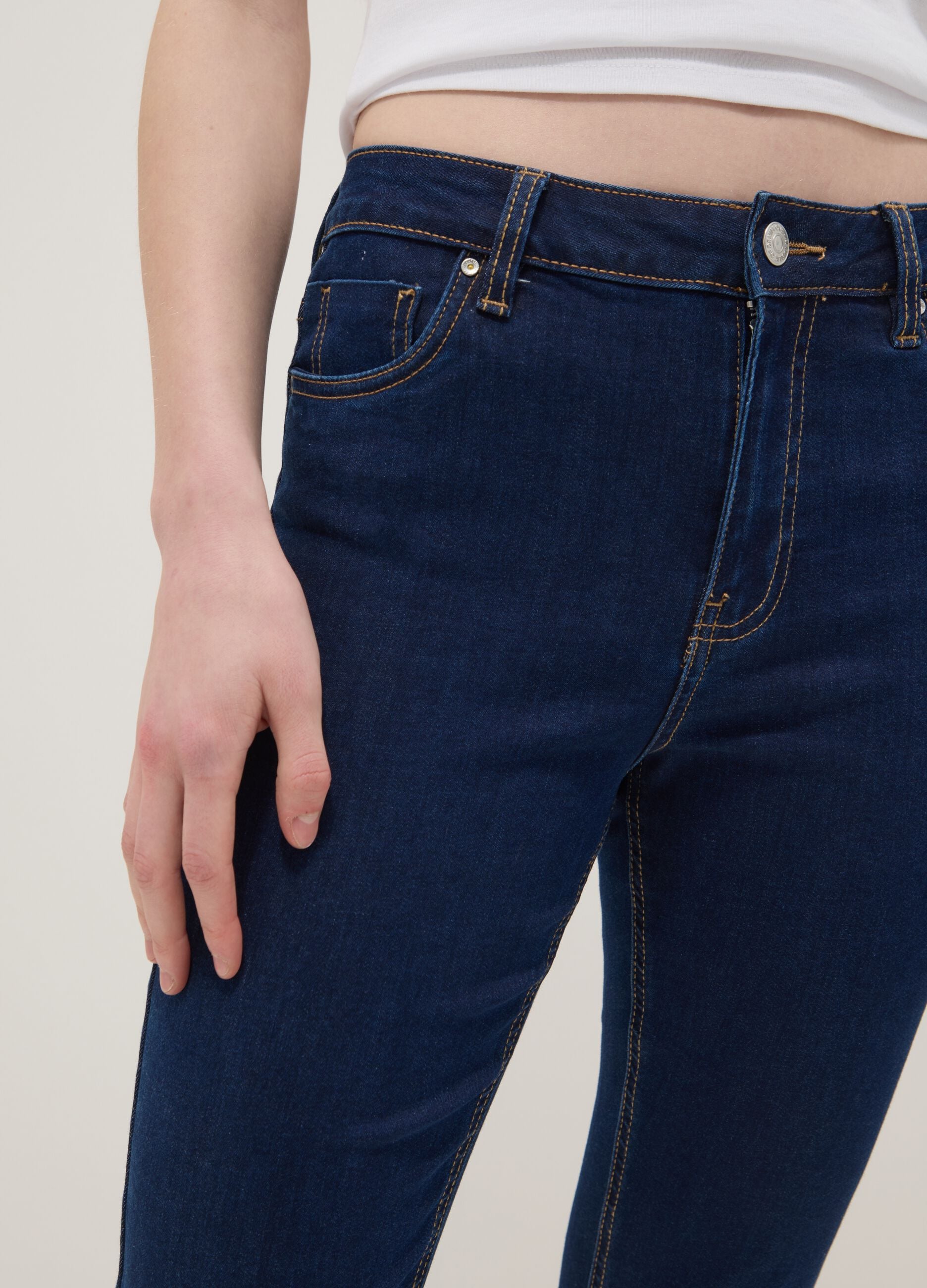 Blue skinny jeans in stretch cotton and viscose