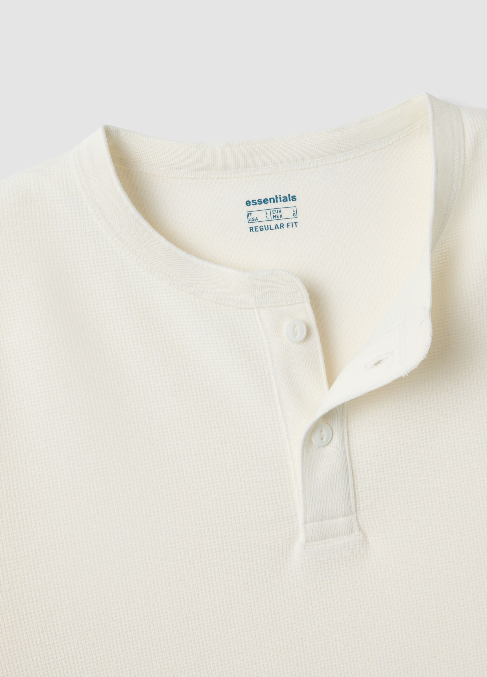 White regular-fit honeycomb viscose-blend T-shirt