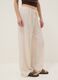 Beige wide leg jogger trousers_3