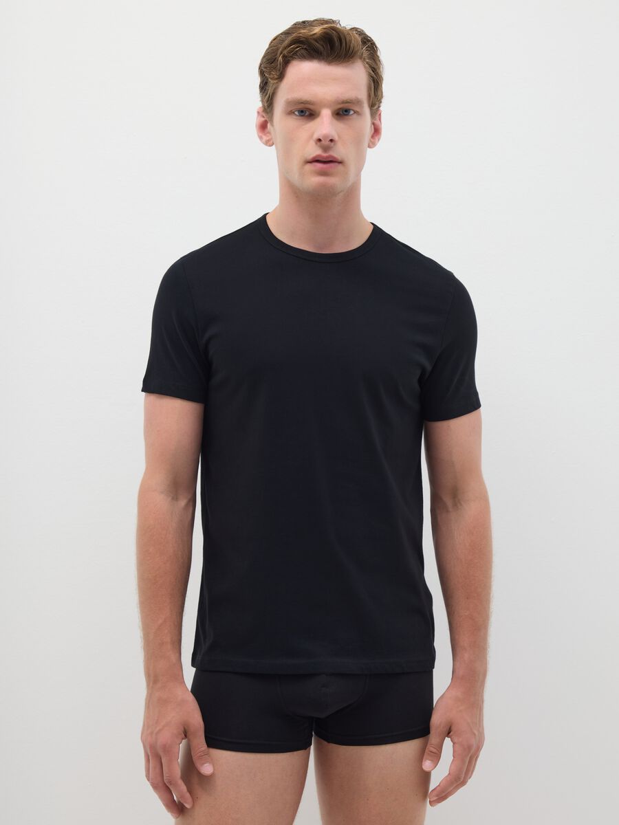 Men's pure cotton black regular fit t-shirt_0
