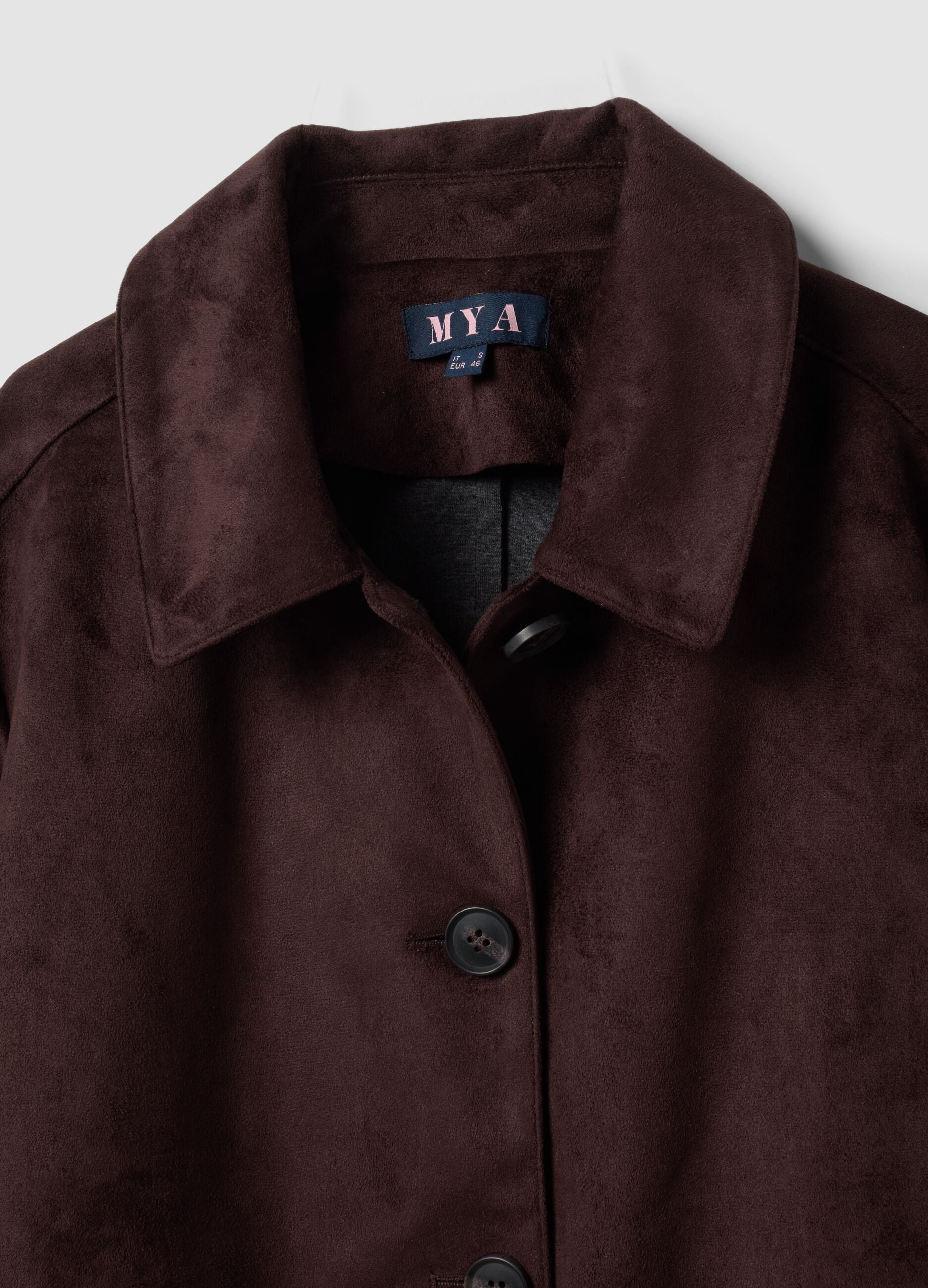 Brown regular-fit jacket with buttons