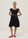 Black pure cotton boat-neck dress, wide fit_0