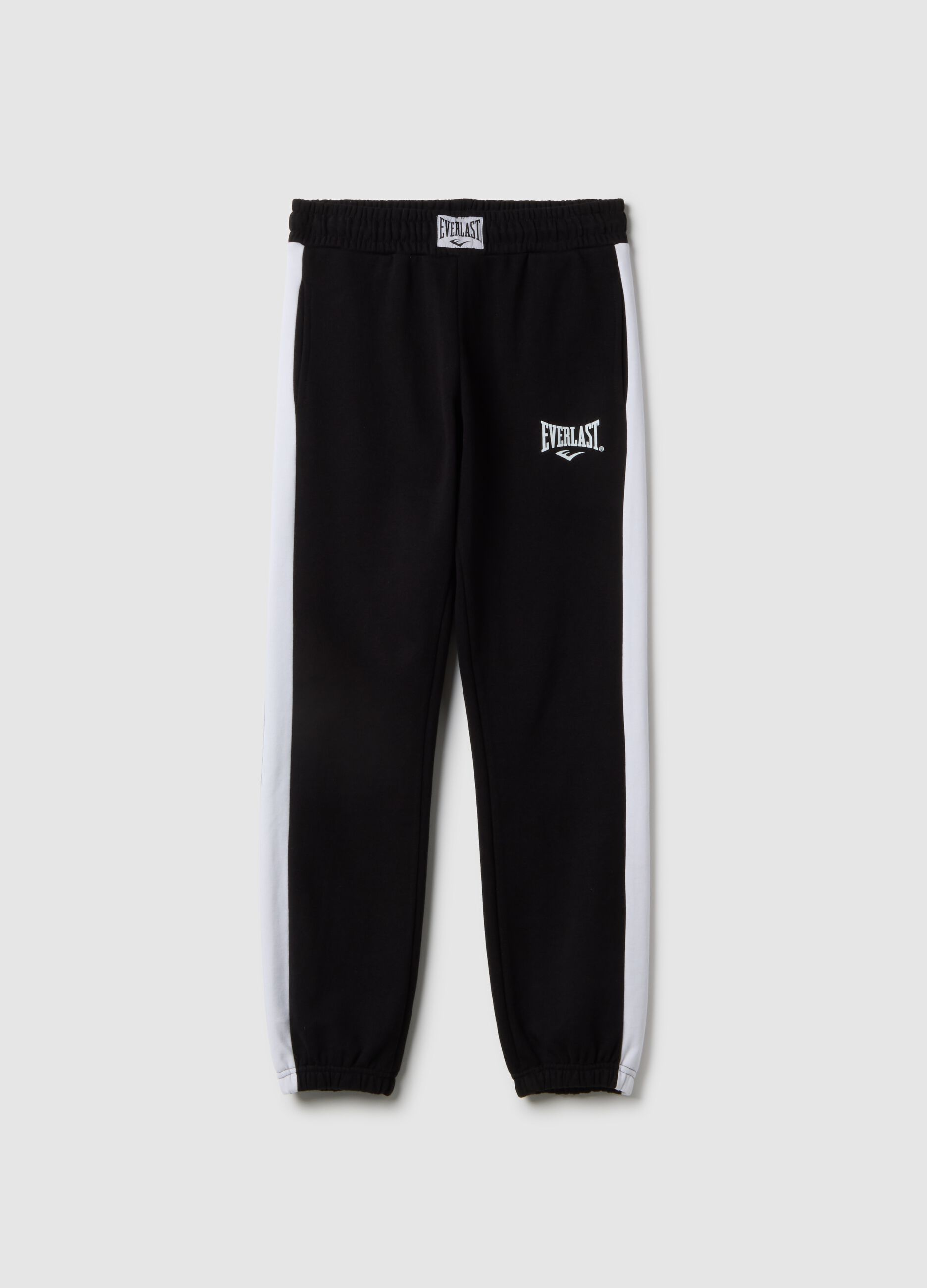 Multicolour striped cotton blend jogger trousers, regular fit with logo