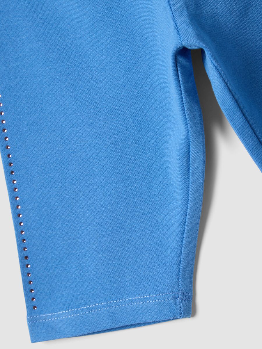 Leggings azzurri in cotone organico elasticizzato da bimba slim fit_3