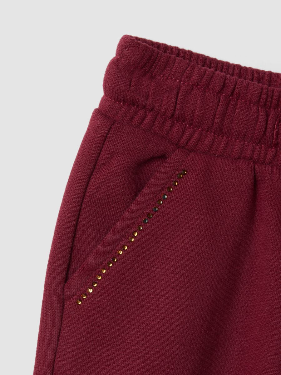 Red pure cotton jogger trousers_2