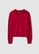 Red pure wool polo-collar jumper_0
