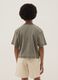 Girls' oversized fit green pure cotton T-shirt_1