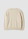 Beige pure cotton crew-neck oversized fit jumper for boys_1