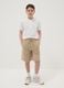 Pantaloncini in puro cotone beige da ragazzo regular fit_0