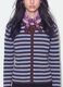 Blue crew-neck striped oversized cardigan in lyocell and wool blend_3