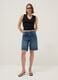 Black pure cotton tank top with V-neck regular fit_1