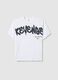 Boy's white pure cotton over fit T-shirt with print_3