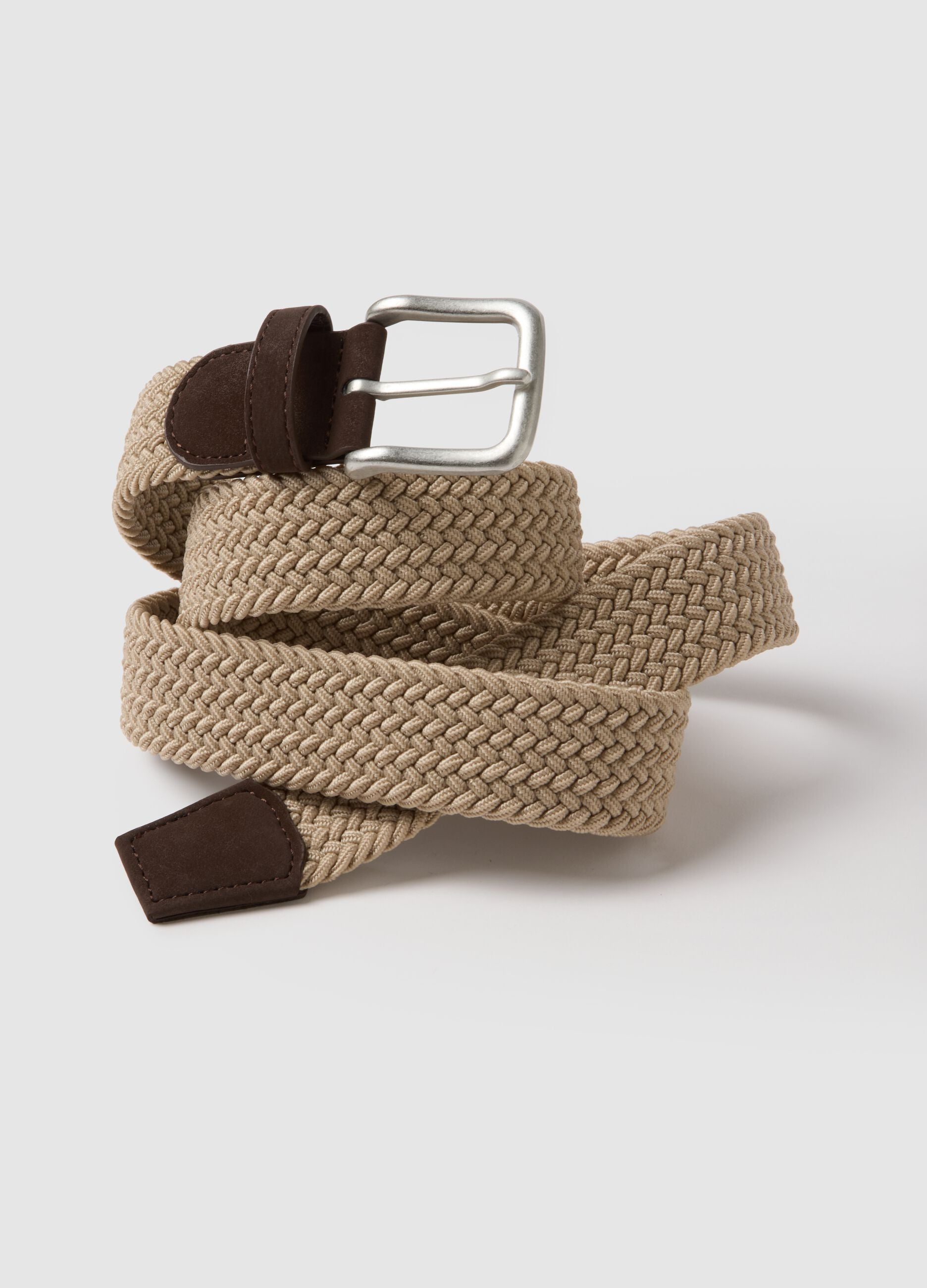 Multicolour Braided Belt with Metal Buckle