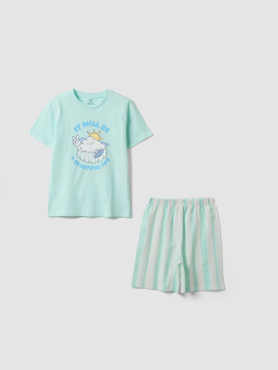 Light blue pure organic cotton kids' pyjamas, regular fit_0
