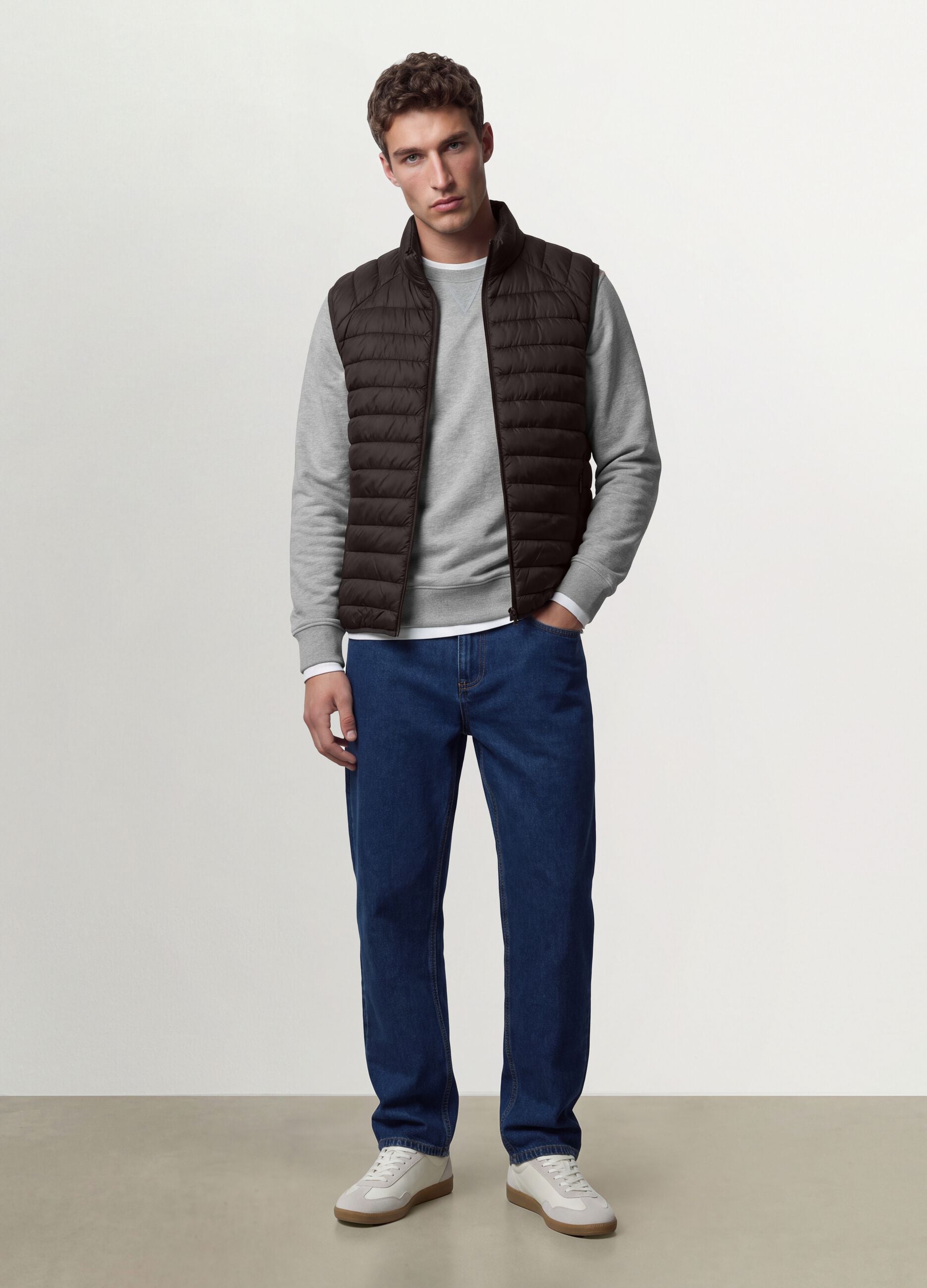 Brown Ultralight Padded Gilet with Zip