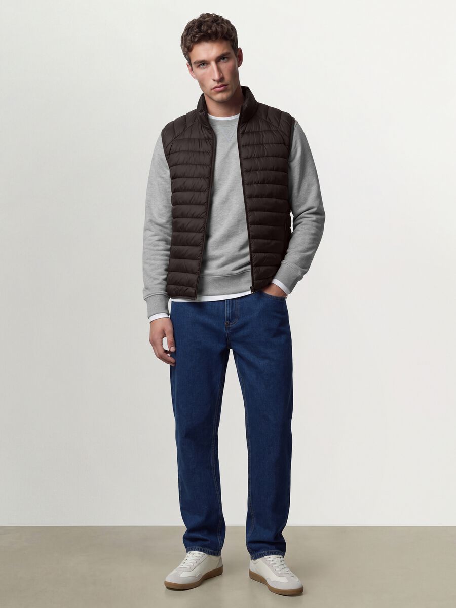 Brown Ultralight Padded Gilet with Zip_1