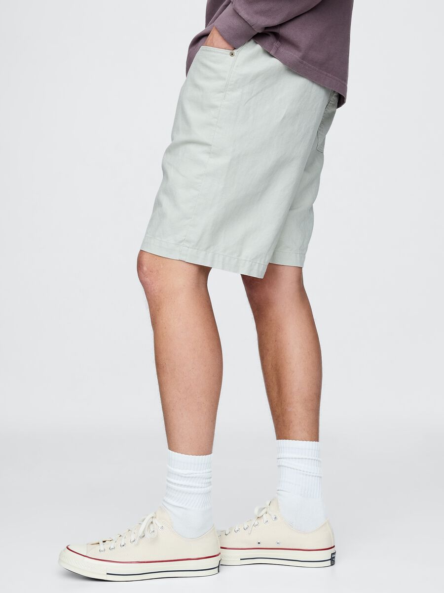 Beige Linen and Cotton Shorts by Gap_4