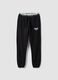 Black regular-fit cotton-blend trousers with logo_0