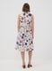 White sleeveless floral stretch-cotton dress, regular fit_3