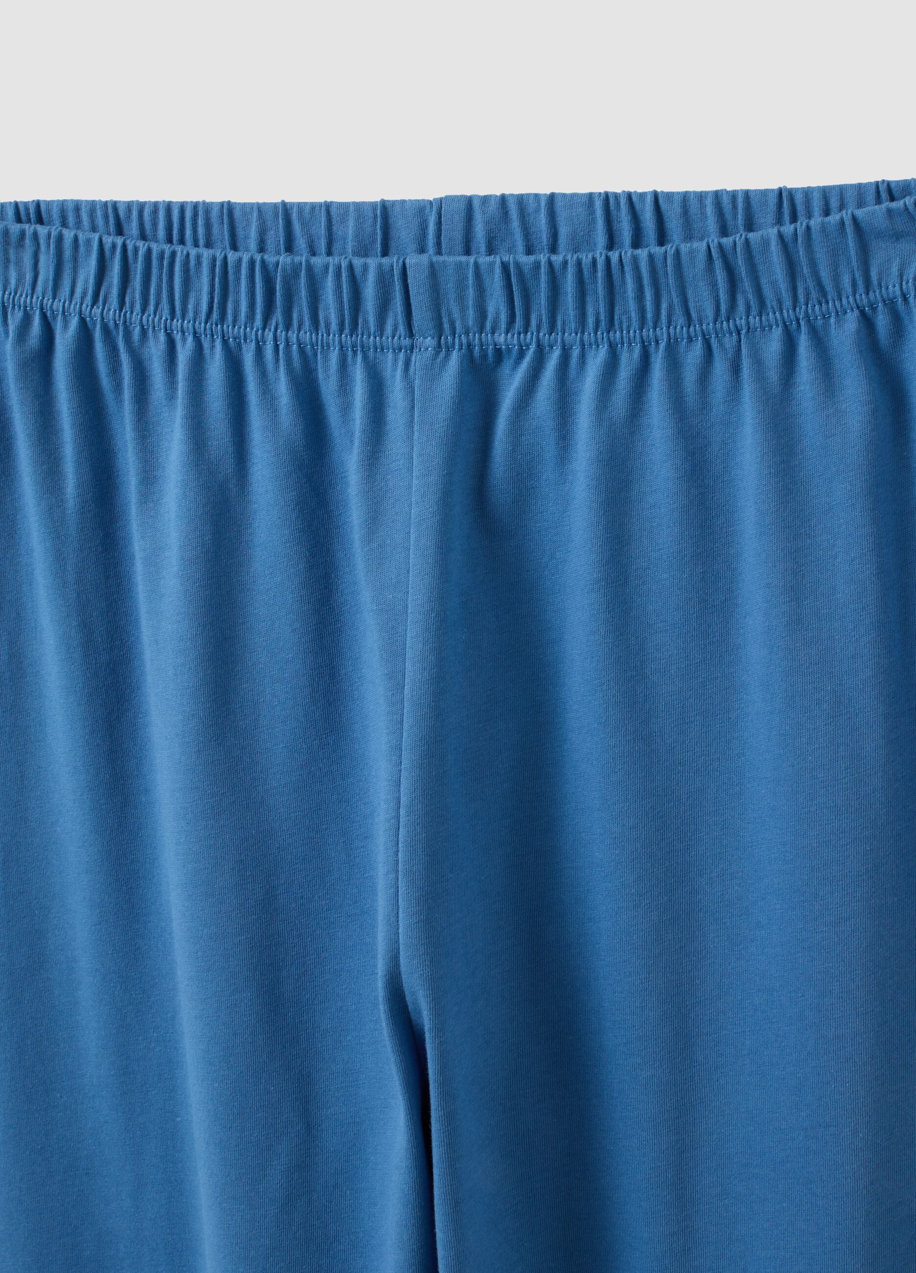 Light blue pure organic cotton crew-neck printed pyjamas for boys
