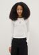Girls' Long Sleeve White Cotton Blend Slim Fit T-Shirt_0