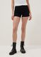 Black stretch cotton denim shorts_2