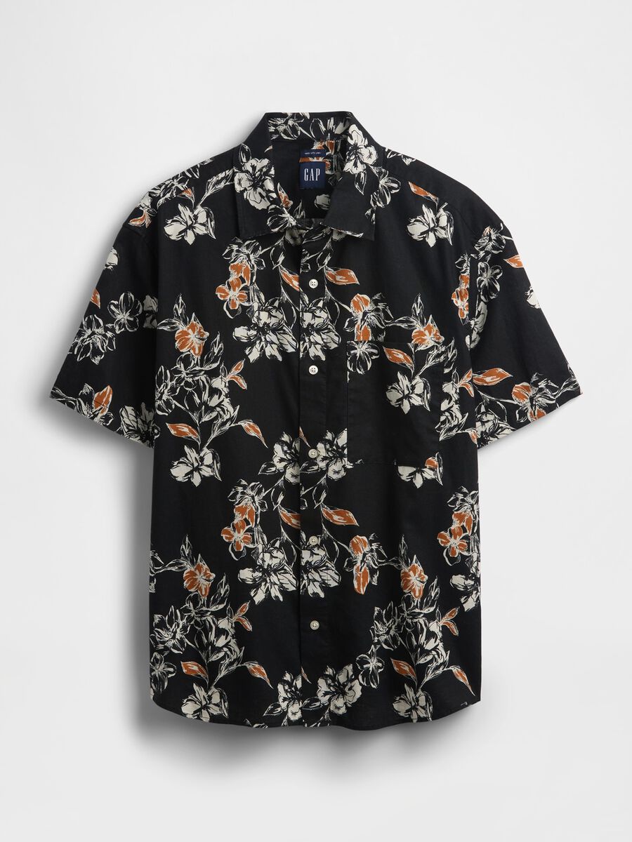 Floral linen and cotton-blend shirt_3