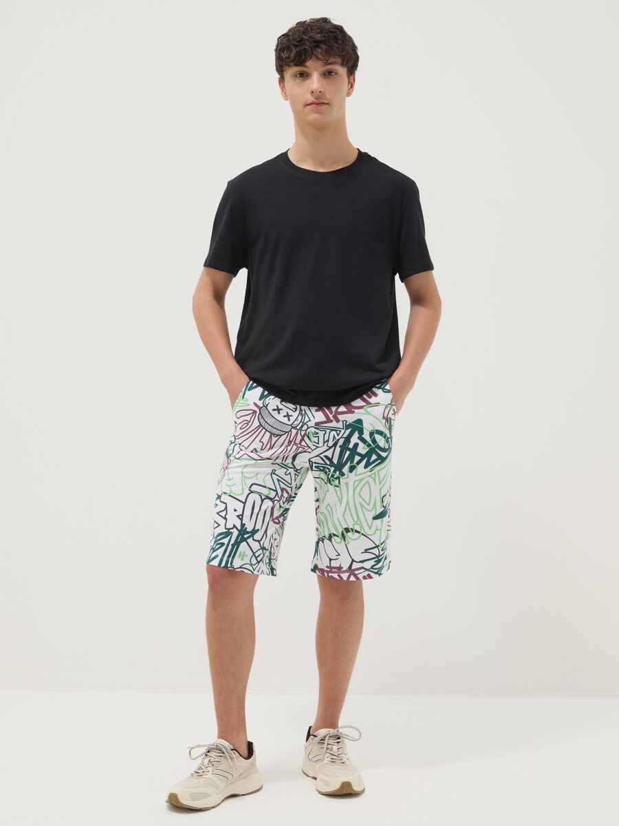 Short in puro cotone multicolor da ragazzo regular fit_0