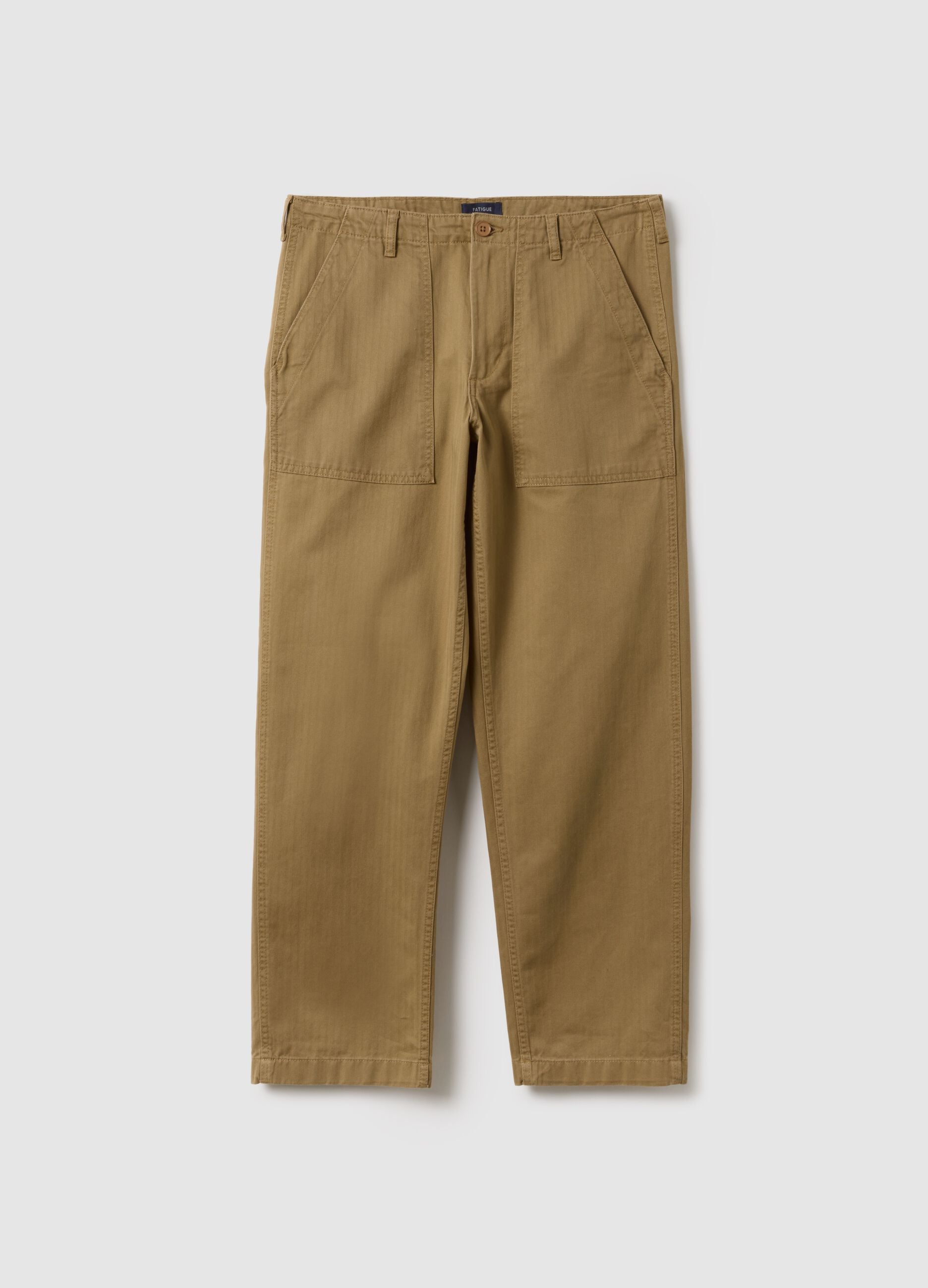 Pure cotton brown chino trousers regular fit