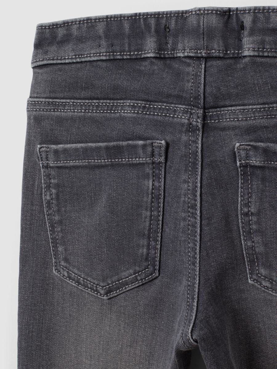Girls&rsquo; grey flared jeggings in stretchy cotton-viscose blend_3