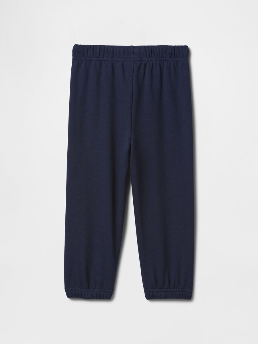 Cotton blend trousers with logo_1