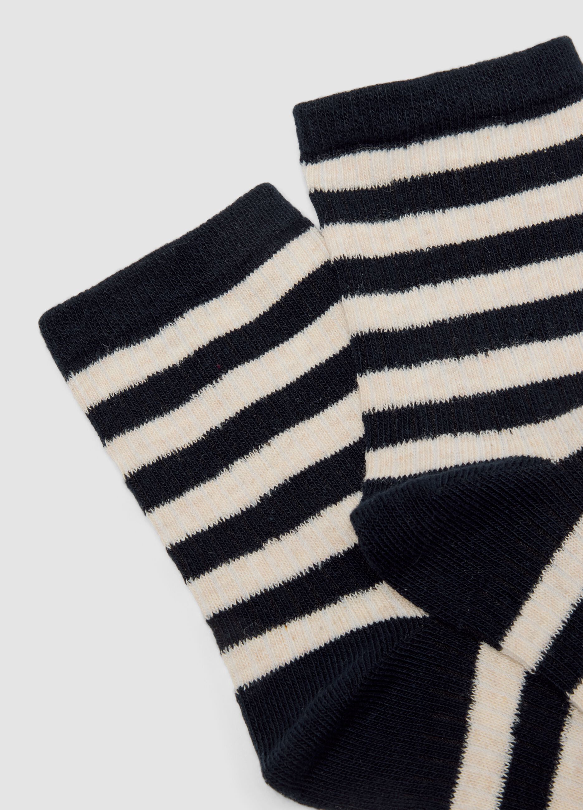 Blue striped socks in stretch organic cotton