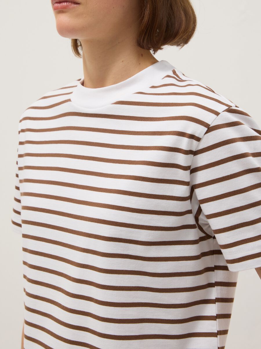 Striped Multicolour Crew-Neck T-Shirt in Pure Cotton, Regular Fit_3