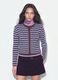 Blue crew-neck striped oversized cardigan in lyocell and wool blend_1