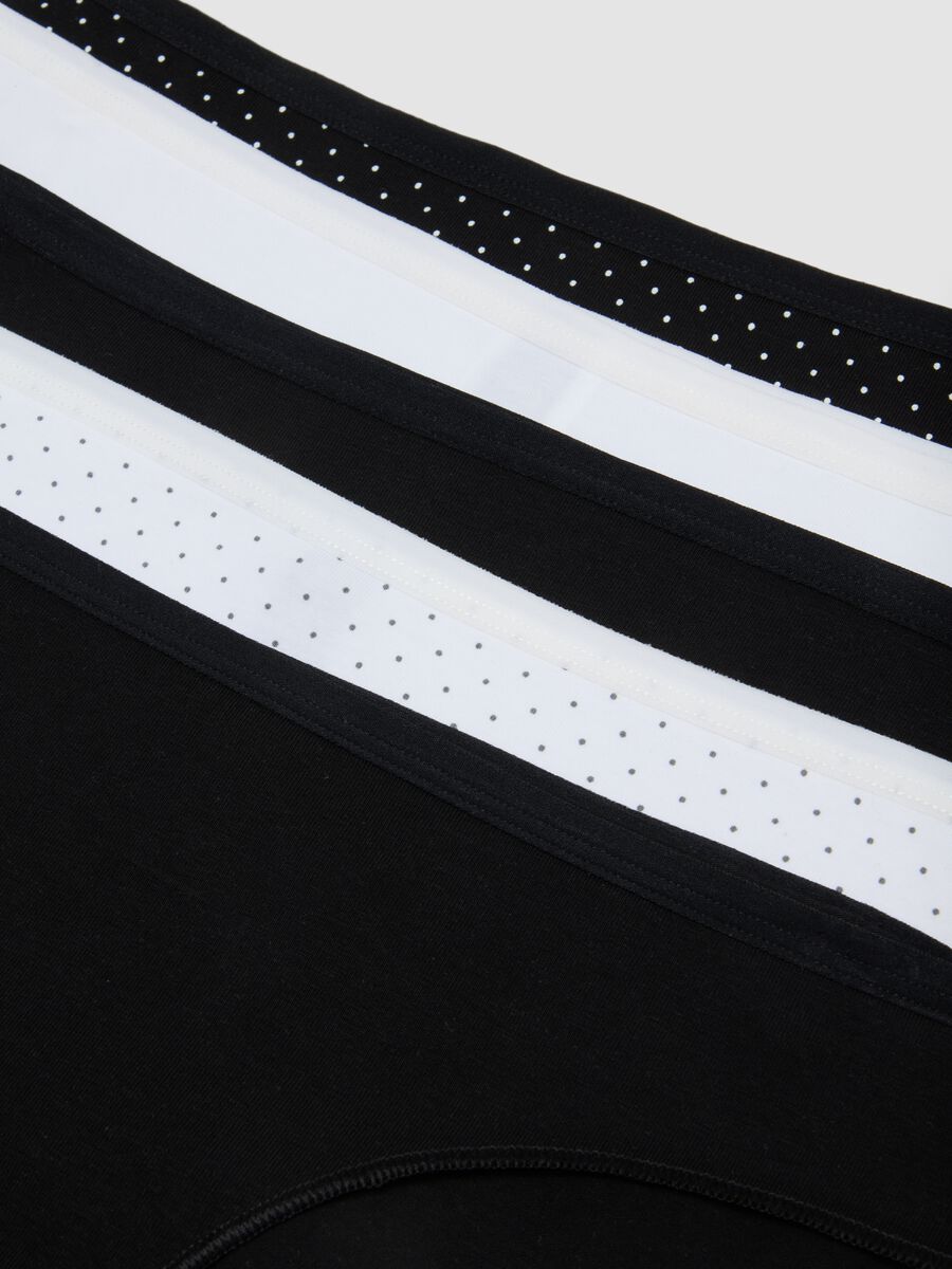 Five-pack of black and white polka-dot stretch cotton briefs_6
